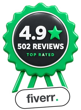 4.9 stars from 502 reviews on Fiverr
